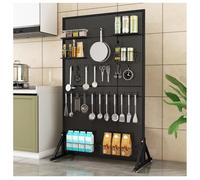 Espositore Per Pannello Forato In Metallo Con Ruote, Organizzatore Per Pannello Forato Per Utensili Con 20 Ganci, Espositore Con Supporto Da Terra, Per Casa, Ufficio, Cucina(nero,60x40x150 cm)