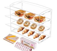 Espositore per pasticceria in acrilico trasparente, 51x40x24 cm espositore per torte, a 3 livelli, per esporre torte, ciambelle con pinza da portata per torte