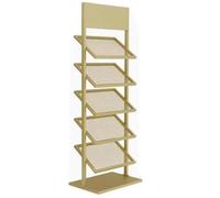 Espositore per piastrelle a 5 ripiani per marmo e porcellana, versatile supporto da pavimento e parete per gres porcellanato, ideale per negozi al dettaglio e mostre, design elegante e salvaspazio