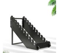 Espositore per piastrelle da pavimento a 10 ripiani, espositore per pavimenti con fessure, stendibiancheria per opere d'arte, grande scaffale per campioni per sale espositive (nero)(Large)