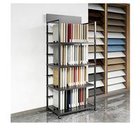 Espositore Per Piastrelle In Ceramica A 4 Ripiani Con Ruote, Supporto In Metallo Resistente Per Campioni Di Piastrelle, Espositore Da Pavimento Per Materiali Edili, Ideale Per.Black-40x35x155cm