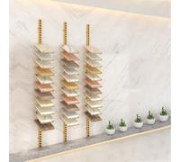 Espositore per Piastrelle in Ceramica, Set da 3 Pezzi di portacampioni da Parete per Materiali edili, espositore Dorato per fiere, Showroom, mercatini Artigianali, Negozi e Magazzini.