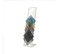 Espositore per piastrelle in metallo, espositore da terra per negozi, per esposizioni di pavimenti in legno/vetro/pietra, per padiglioni espositivi, stand di venditori e negozi al dettaglio(White,30*5