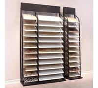 Espositore per Piastrelle Resistente per Vendita al Dettaglio, ripiano scanalato da Pavimento, organizzatore di Campioni per Materiali Decorativi, Robusto 25x30x185 cm, Perfetto per Showroom