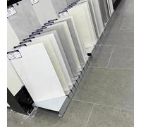 Espositore per Piastrelle, Robusto Supporto da Pavimento per Campioni di Piastrelle, Espositore in Metallo con Slot Resistente per Showroom, Negozio e Fiere