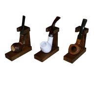 Espositore per pipe da tavolo in legno 3 pezzi noce tabaccheria portapipe pipa
