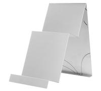 Espositore per portafoglio in acciaio inox, espositore per portafoglio (2 ripiani), bianco