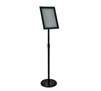 Espositore per poster con supporto per cartelli A3 con base resistente, supporto per cartelli da pavimento, segnaletica di benvenuto per esterni Porta menu Avviso tabellone A4 Black Right-angle style
