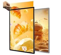 Espositore per poster luminoso a LED, ultra sottile, illuminato a parete/soffitto, retroilluminato, per negozi da asporto, porta cartello in alluminio leggero per interni