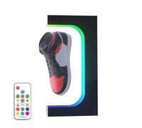 Espositore per scarpe a levitazione, display per scarpe galleggianti a 16 colori con luce a LED, rotazione a 360 gradi, per la decorazione domestica, pubblicità in negozio (Black Colored light)