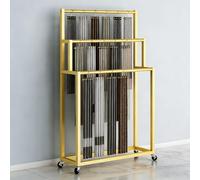 Espositore per Sciarpe a più Livelli con Ruote, Ideale per Negozi, Boutique e Centri Commerciali, Colore Oro, Dimensioni 150x30x150 cm/59x12x59 Pollici, Perfetto per mostre.