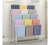 Espositore per sciarpe da pavimento in metallo dorato a 5 livelli, organizer per cravatte e hijab, per negozi di abbigliamento, cintura e asciugamani, soluzione elegante per appendere pantaloni