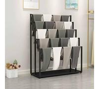Espositore per sciarpe da pavimento in metallo dorato a 5 strati, versatile organizer per negozi di abbigliamento per hijab, cravatte, cinture, asciugamani e pantaloni da boutique, scaffale per