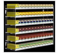 Espositore per Sigarette a Parete, 6 Ripiani in Acrilico con Sistema di Spinta Automatica, 13 colonne per Una vetrina organizzata, massimizza la visibilità e l'efficienza delle ven