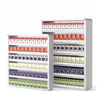 Espositore Per Sigarette In Lega Di Alluminio, Portasigarette Da Parete, Espositore Per Sigarette Con Spingisigarette Automatico, Argento(60x44.5x15cm)