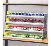 Espositore per sigarette, supporto automatico con pulsante di fumo, armadio da parete in acrilico per negozio al dettaglio e supermercato