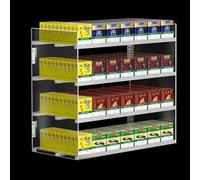 Espositore per sigarette - Supporto da parete a 2/3/4/5 ripiani con pulsante automatico, organizer per sigarette in acrilico per supermercati, negozi al dettaglio e bar, 7 colonne, design salvaspazio