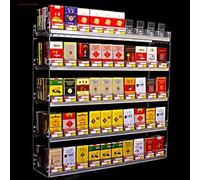 Espositore per sigarette, supporto verticale per tabacco e alcol, organizer automatico in acrilico trasparente