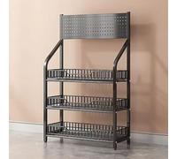 Espositore per snack a 3 ripiani resistente per supermercati, minimarket, stazioni di servizio e garage, robusto organizer nero per snack