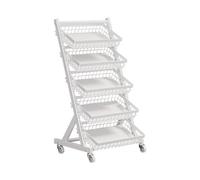 Espositore per snack, cestino portaoggetti rimovibile con clip per cucina, carrello porta frutta e verdura in metallo