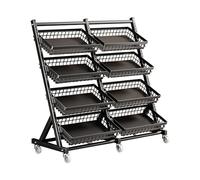 Espositore per snack, cestino portaoggetti rimovibile con clip per cucina, carrello porta frutta e verdura in metallo