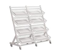 Espositore per snack, cestino portaoggetti rimovibile con clip per cucina, carrello porta frutta e verdura in metallo