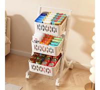 Espositore per snack con ruote, organizer a 4 ripiani in metallo per alimenti, frutta, verdura, supporto portatile per concessioni home theatre