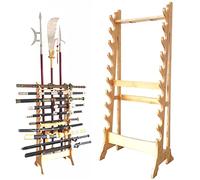 Espositore per Spade, Supporto per Spade a 10/12 Livelli, Supporto in Legno per Katana, Supporto per Bacchette Samurai, Ganci per Spade Multistrato per supportare Tutte Le Spade Tanto e Le s
