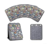 Espositore per spille e badge con cinque feltro, progettato per uso domestico o in ufficio con soluzione compatta (grigio)