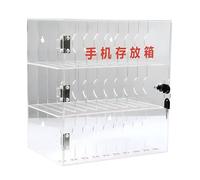 Espositore per telefono in acrilico trasparente con serratura a chiave, 60 scomparti, da parete, ideale per ufficio e salone, 280 x 190 x 630 mm