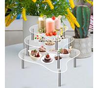 Espositore per torte in acrilico trasparente con supporti per cupcake nuziali e torte fatte a mano, per esporre cosmetici, gioielli e artigianato (XL)