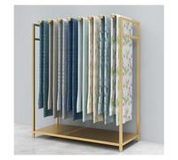 Espositore per trapunte Scaffale portaoggetti per trapunte per uso domestico, Sartoria Scaffale espositivo per tessuti, Da terra Asciugamani da bagno Stendibiancheria(Gold,With 6 Swivel Bars)