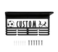 Espositore per trofei, supporto da parete in metallo multifunzionale per articoli per la casa, scaffale da parete con gancio, per calcio, sport, corsa, baseball, lotta softball, basket, ginnastica