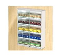 Espositore per Vendita al Dettaglio - Organizer da banco/a Parete in Alluminio per sigari, cartine e Caramelle - Facile da Pulire, Finitura Argento, 80,5x17,3x60 cm