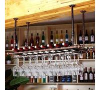 Espositore per vino Scaffale per vino Loft Vento Industriale Retro Appeso Portabottiglie di vino rosso Europeo Portabottiglie di vino rosso Facile da installare Stoccaggio Bronzo L120*W30cm