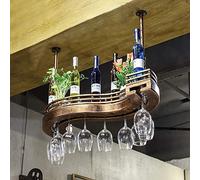 Espositore per vino Scaffale per vino Loft Vento Industriale Retro Appeso Portabottiglie di Vino Rosso Europeo Portabottiglie di Vino Rosso Facile da Installare Storage a L60*W23cm
