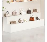 Espositore pieghevole in carta con ripiani, design a scala, per mostre, campioni, cosmetici, borse, scarpe, uso commerciale, portatile ed elegante vetrina