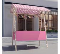 Espositore pieghevole in legno for bancarelle del mercato for venditori all'aperto, carrello mobile for cibo, carrello multiuso for eventi, festival, mercati agricoli, fiere(A,120CM/47.2IN)