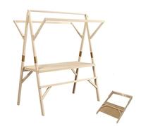 Espositore pieghevole in legno portatile per bancarelle di vendita con ruote, ideale per mercati all'aperto