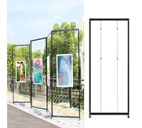 Espositore pieghevole mobile, espositore pieghevole bifacciale mobile per mostre d'arte, supporto per poster pieghevole autoportante con 3 pannelli - perfetto, 1 pz -,1pcs-100x250cm/39.4x98.4in