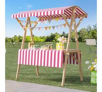 Espositore pieghevole, rosa, 120, in legno leggero, pieghevole, per bancarelle notturne, espositore per mobili da esterno, mobile e portatile, espositore per carrelli per auto, espositore pr