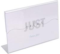 Espositore Plexiglass,Porta Menu O Portafoto da Tavolo di Design Moderno E Minimalista. Espositore Cornice Ideale Anche Come Porta Listini Trasparente Tutte Le Misure (15x21 cm, Orizzontale)