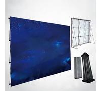 Espositore pop-up portatile, 3 x 3 m, cornice in ferro per fiere, mostre di venditori, cabine pubblicitarie, pieghevole e leggero, banner non incluso