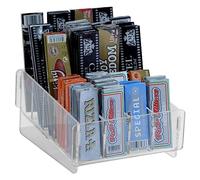 DesignPlex Espositore Porta cartine per trinciato da banco in plexiglass Trasparente a 20 Scomparti - Misure: 12 x 17 x H8 cm