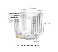 ESPOSITORE PORTA DEPLIANT A4 GIREVOLE DA BANCO UFFICIO SCRIVANIA NEGOZIO PDG400