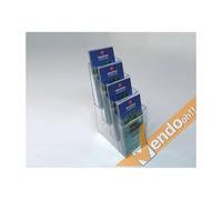 ESPOSITORE PORTA DEPLIANT DA APPENDERE A MURO PARETE 4 TASCHE 1/3 DI A4 PDP402