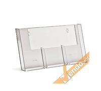 ESPOSITORE PORTA DEPLIANT DA PARETE MURO F.TO 1/3 DI A4 TASCHE AFFIANCATE PDR302