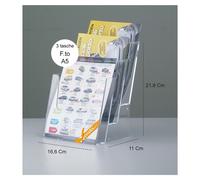 ESPOSITORE PORTA DEPLIANT PUBBLICITA' DA BANCO SCRIVANIA 3 TASCHE F.TO A5 PDB301