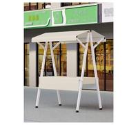 Espositore portatile in metallo, bancarella del mercato, chiosco per cibo di strada e mercato degli agricoltori, per artigianato, giocattoli, fiori e cibi caldi, beige, 125 x 80 x 200 cm