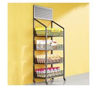 Espositore portatile per snack - Supermercato scaffale snack autoportante multiuso in metallo griglia supporto per patatine e snack carrello snack a 4 livelli per uso al dettaglio